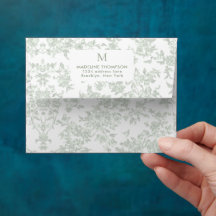 Sagegroene botanische toile monogramadres