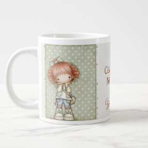 Sagegroene Crème Beige Whimsical Stippen Rode Kop