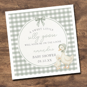Sagegroene Domme Gans Verhalenboek Baby Shower Servet