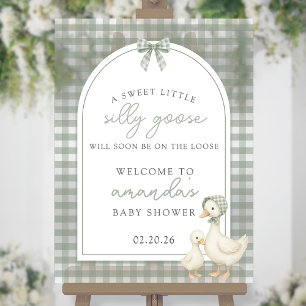 Sagegroene Dwaas Gans Verhaaltjesboek Baby Shower Acryl Bord