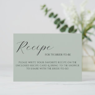 Sagegroene Elegante Receptkaart RSVP Kaartje