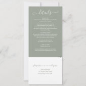 Sagegroene Elegante Script All-in-One Trouwset Kaart (Achterkant)