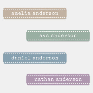 Sagegroene en Aslavendel Lintsteken Kinderen Labels