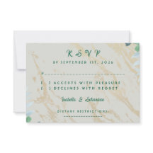 Sagegroene Eucalyptus Marmer RSVP Kaart