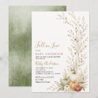 Sagegroene Fall in Love Pompoen Baby Shower
