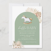 Sagegroene Geslachtsonzijdige Hello Baby Shower Kaart (Voorkant)