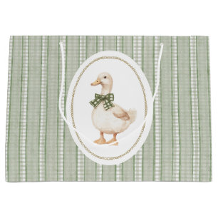 Sagegroene Gingham Eend Baby Shower Ontvangst Favo Groot Cadeauzakje