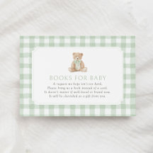 Sagegroene Gingham Teddybeer Boeken voor Baby