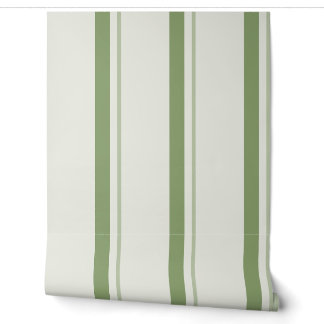 Sagegroene Grand French Mattress Ticking Behang