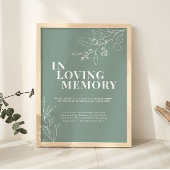 Sagegroene 'In Loving Memory' Trouwbord  Poster