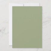 Sagegroene lente-aquarel bloemige stoffige bruilof kaart (Achterkant)
