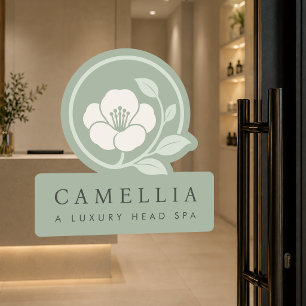 Sagegroene luxe spa-venster vinyl sticker