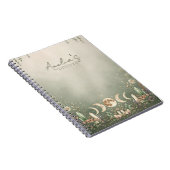 Sagegroene maanfase-notitieboek met sterrenbeeld notitieboek (Rechterzijde)