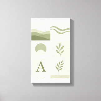 Sagegroene Minimalistische Abstracte Kunst aan de  Canvas Afdruk