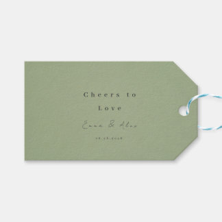 Sagegroene Minimalistische Trouwcadeau Gift Tag Cadeaulabel