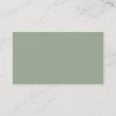 Sagegroene moderne QR-code minimalistische profess Visitekaartje (Achterkant)