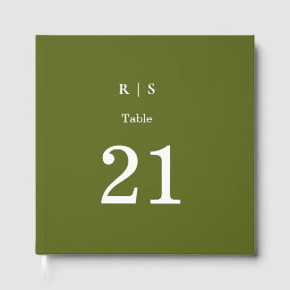 Sagegroene Monogram Huwelijk Gastenboek