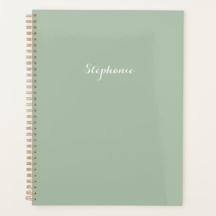 Sagegroene Naam Moderne Elegante Monogram Boho Planner