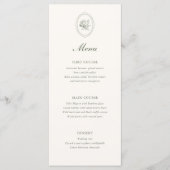 Sagegroene Rozen Bruiloft Menu (Voorkant)