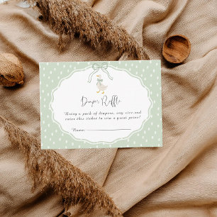Sagegroene Silly Goose Coquette Baby Shower Informatiekaartje