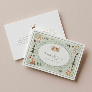 Sagegroene Verhaaltjes Baby Shower Bedankkaart