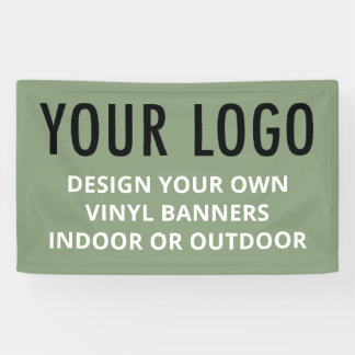 Sagegroene vinyl banner binnen of buiten op maat