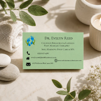 Sagegroene Voetmassagetherapeut Visitekaartje