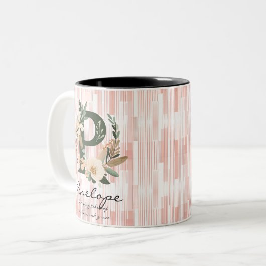 Sagesse Boho Chic Mug avec Penelope Monogramme (Devant gauche)