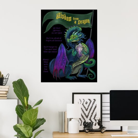 Sagesse d'une affiche de dragon (Bureau à domicile)