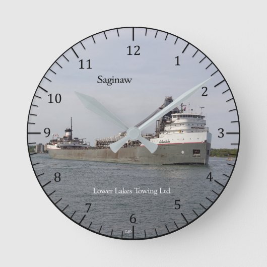 Saginaw Clock Ronde Klok (Voorkant)