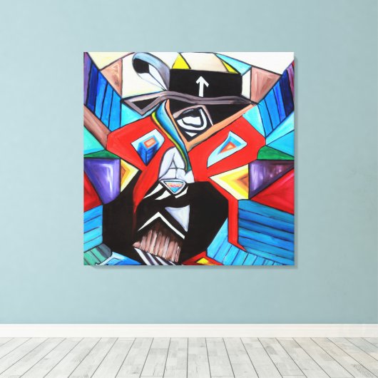 Saginaw Grant Cubism Picasso Inspired Painting Canvas Afdruk (Insitu (Houten vloer))