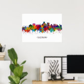 Saginaw Michigan Skyline Poster (Thuiskantoor)