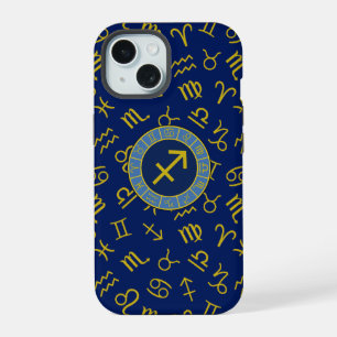 Sagittaire Zodiaque+Symboles d'Astrologie Ptn Gld+