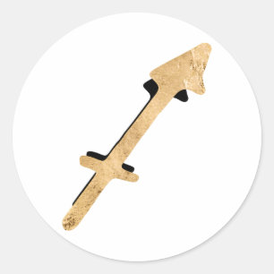 Sagittarius archer black Gold zodiab symbool Ronde Sticker