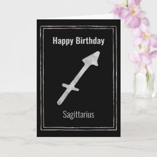 Sagittarius astrology Silver Zodiac Happy Birthday Kaart