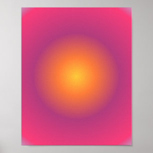 Sagittarius Aura Gradient Zodiac, Paarse geel Poster