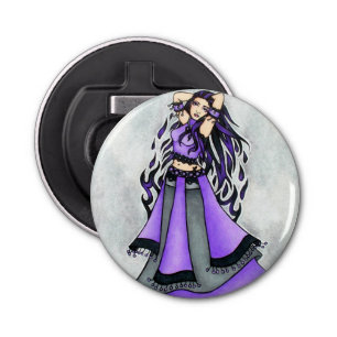 Sagittarius Belly Dancer Paars Button Flesopener