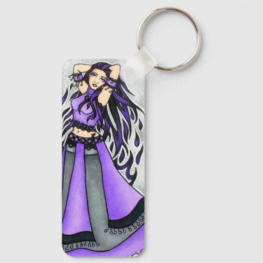 Sagittarius Belly Dancer Paars Sleutelhanger (Achterkant)