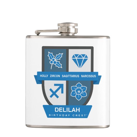 Sagittarius Birthday Crest™ December 1-21 Heupfles (Voorkant)