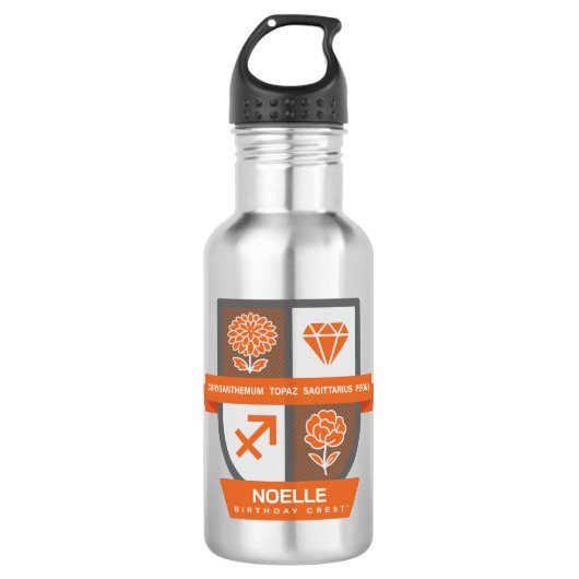 Sagittarius Birthday Crest™ November 22-30 Waterfles (Voorkant)
