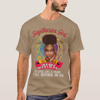 Sagittarius Birthday Gift Black Girl Zodiac T-shirt