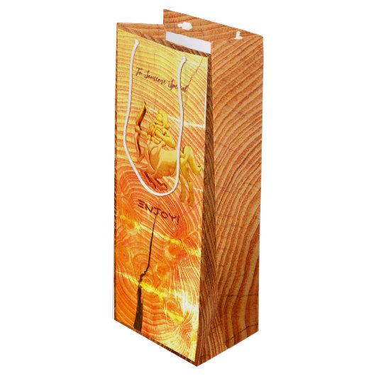 Sagittarius Birthday Party Gift Wijn Cadeautas (Voorkant Gekanteld)