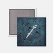 Sagittarius black & Silver constellation zodiac Magneet (Voorkant / Achterkant)