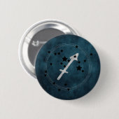 Sagittarius black & Silver constellation zodiac Ronde Button 5,7 Cm (Voorkant /achterkant)