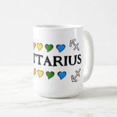 Sagittarius Coeurs arc-en-ciel Mug (Devant droit)