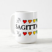 Sagittarius Coeurs arc-en-ciel Mug (Devant gauche)
