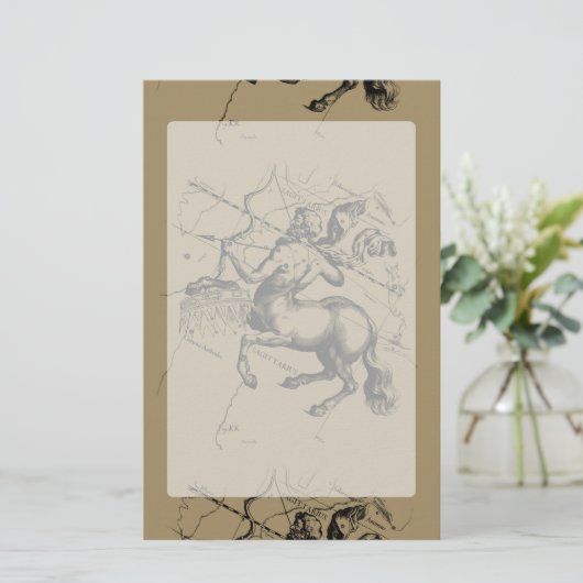 Sagittarius Constellation Carte Engraving Hevelius (Debout devant)