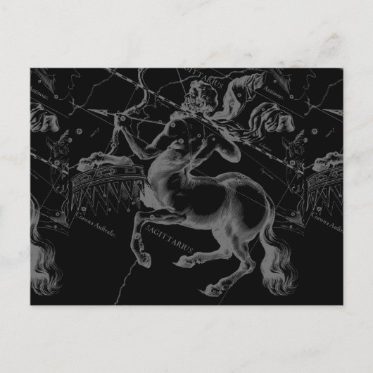 Sagittarius Constellation Classy Hevelius Engaving Briefkaart (Voorkant)