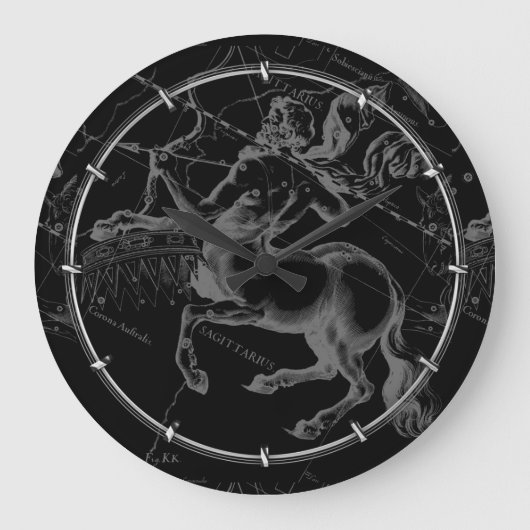 Sagittarius Constellation Classy Hevelius Engaving Grote Klok (Voorkant)