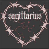 Sagittarius Constellation Gothic Barbed Wire Art Sticker (Voorkant)